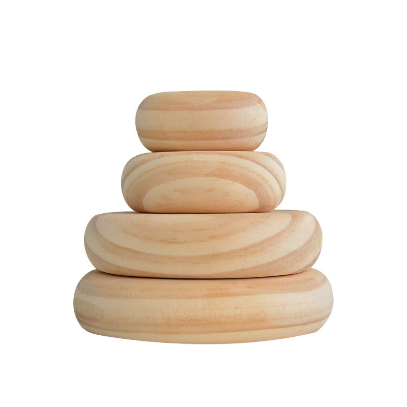 Stacking Stone Wooden Blocks - Woodwork Toys