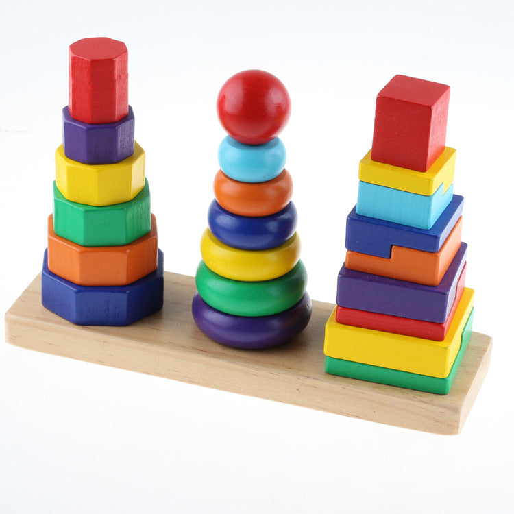 Geometric Stacking Tower Set - Woodwork Toys