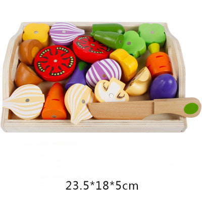 Fruits, Vegetables and Snacks Playset with Wooden Tray - Woodwork Toys