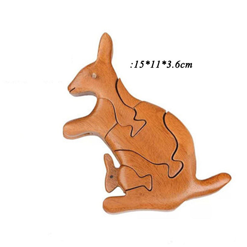 Solid Wood Animal Block Puzzles - Woodwork Toys