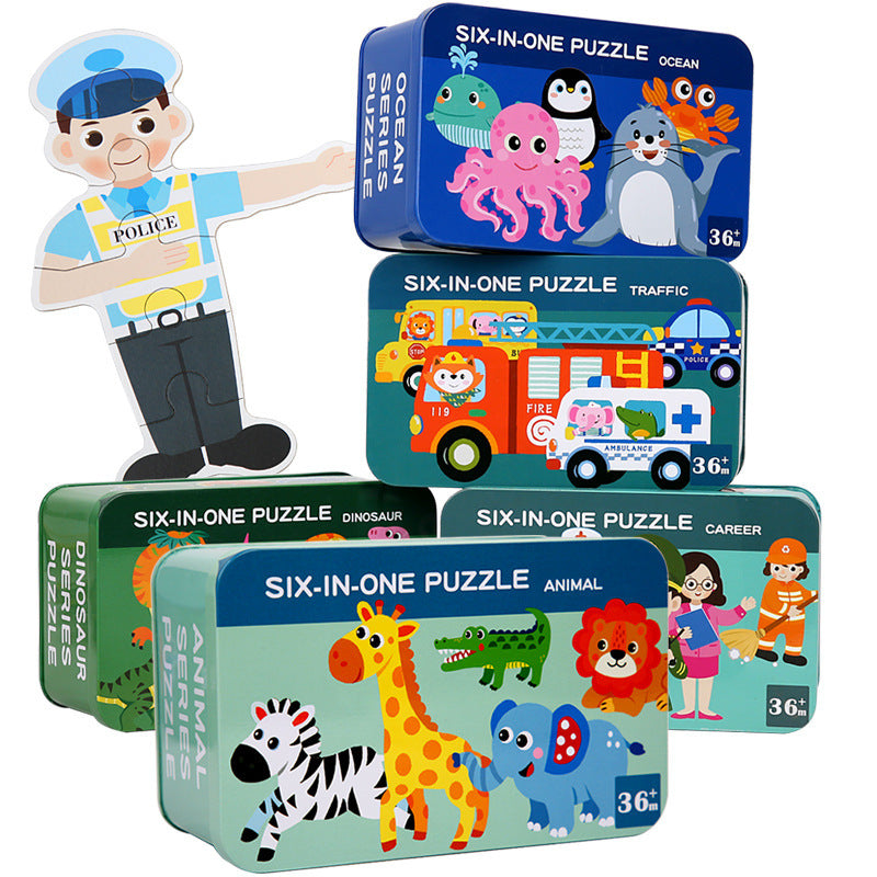 Six In One Wooden Puzzles - Woodwork Toys