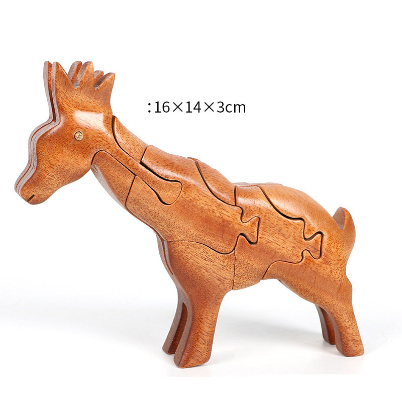 Solid Wood Animal Block Puzzles - Woodwork Toys