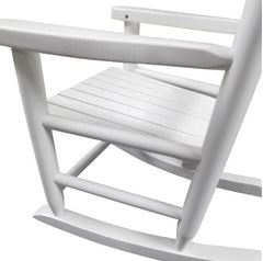 Children's White Wooden Rocking Chair – Solid Poplar Wood, Indoor/Outdoor Use