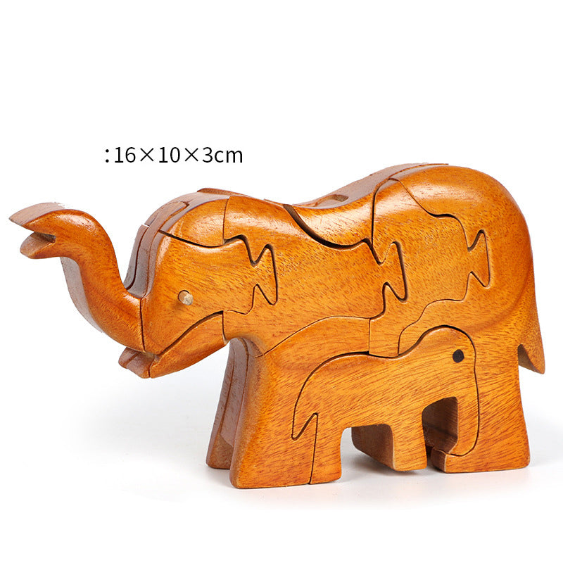 Solid Wood Animal Block Puzzles - Woodwork Toys