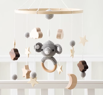 Hand Crocheted Baby Mobile - Woodwork Toys