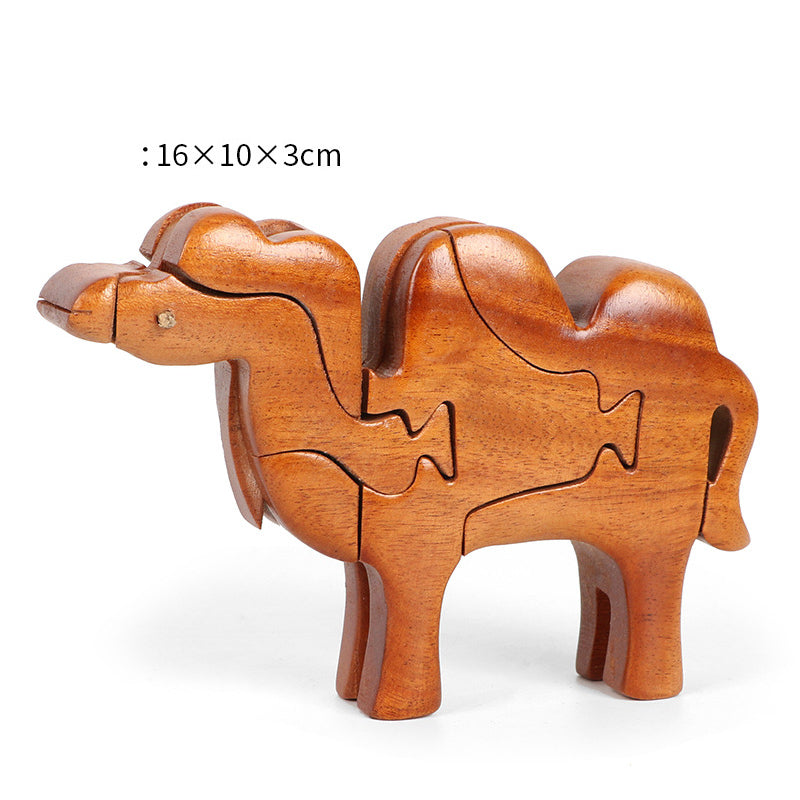 Solid Wood Animal Block Puzzles - Woodwork Toys