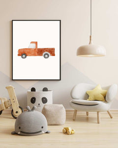 Rustic Truck Framed Print - Colorful Farmhouse Decor