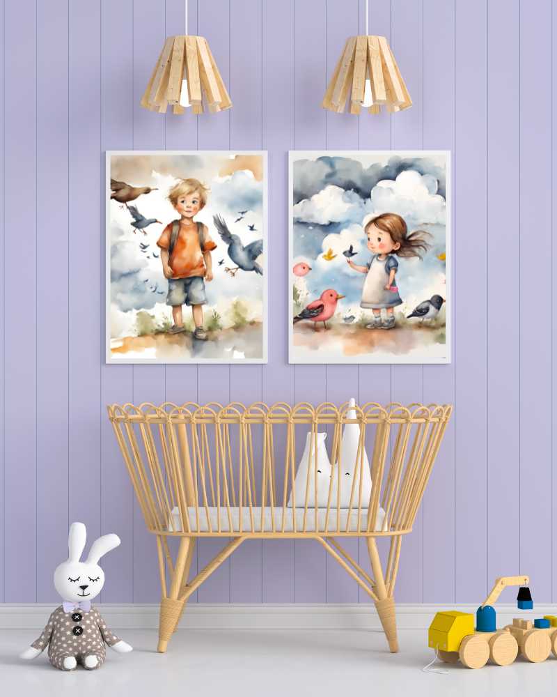 Digital Download| Set of 2 - A Boy & His Birds\A Girl & Her Birds - Woodwork Toys