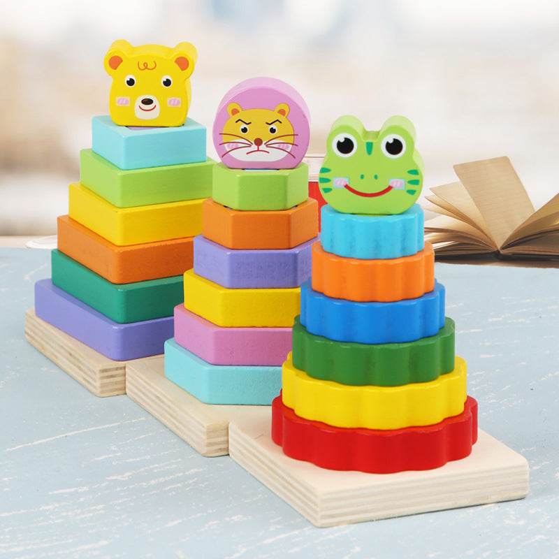 Double-layer Character Stacking Towers - Woodwork Toys