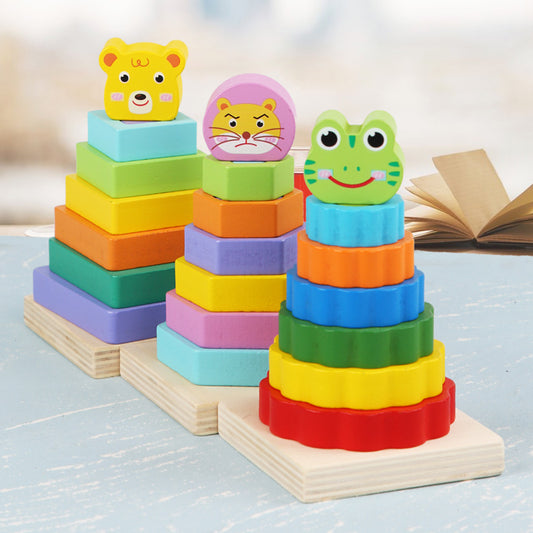 Double-layer Character Stacking Towers - Woodwork Toys