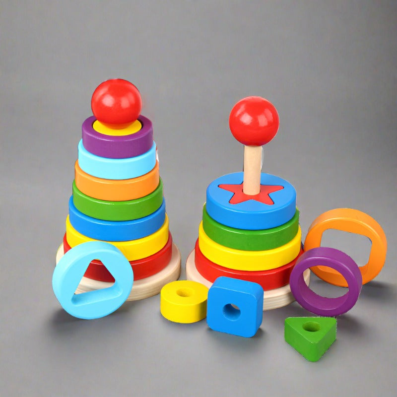 Double-layer Character Stacking Towers - Woodwork Toys