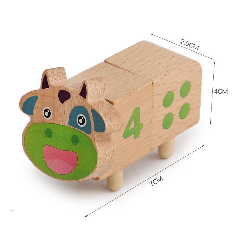 Number Matching & Counting Stacking Cows - Woodwork Toys