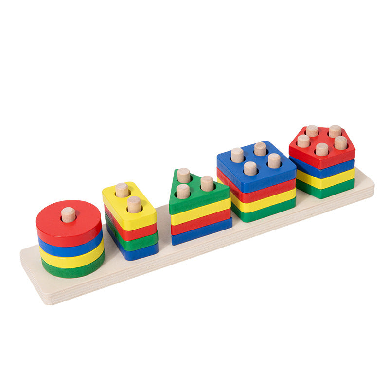 Color Recognition, Wooden Sorting and Stacking Blocks - Woodwork Toys