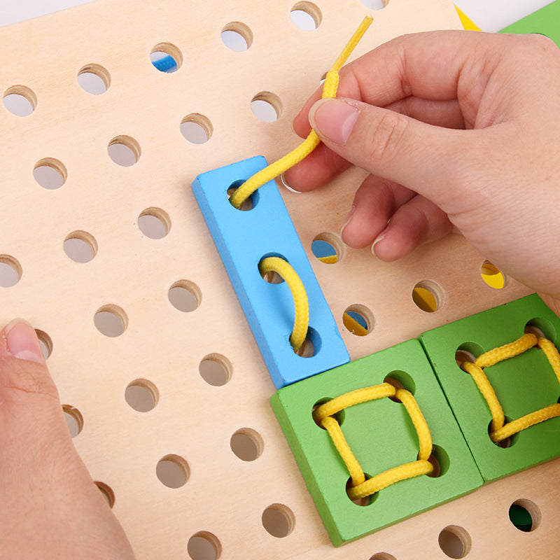 Geometric Lacing Board - Woodwork Toys