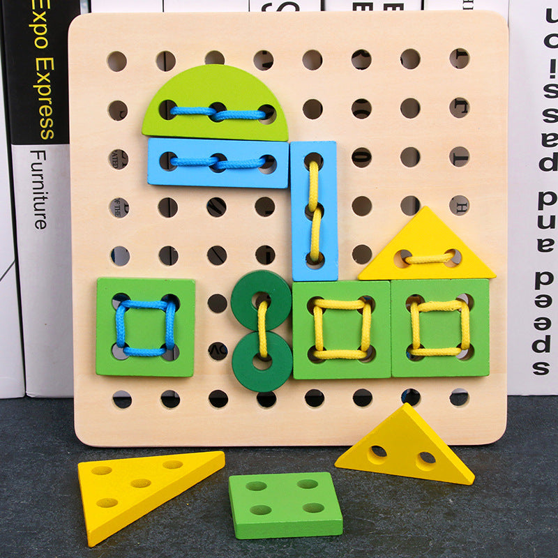 Geometric Lacing Board - Woodwork Toys