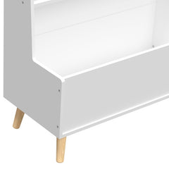Kids White Bookshelf & Toy Storage Organizer – 3-Tier Book and Magazine Rack with Safety Wall Mount