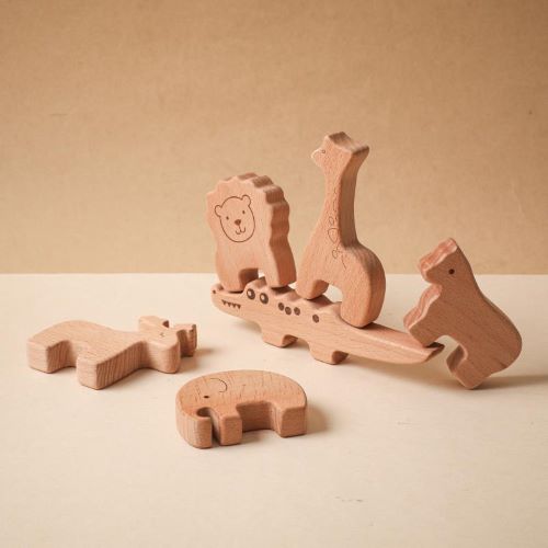 Animal Balance Building & Stacking Set - Woodwork Toys