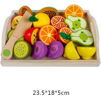 Fruits, Vegetables and Snacks Playset with Wooden Tray - Woodwork Toys