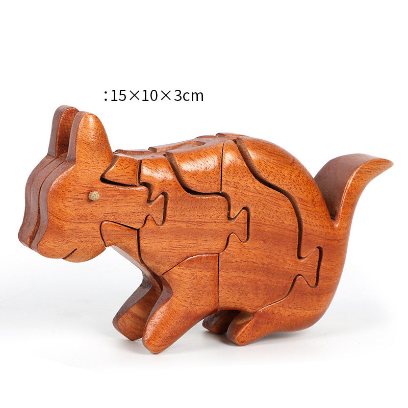 Solid Wood Animal Block Puzzles - Woodwork Toys