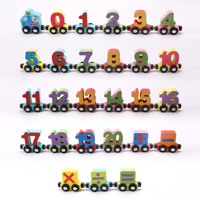 Magnetic Numbers, Letters & Insects Building Block Toy Train - Woodwork Toys