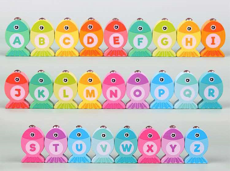 Letters & Numbers Magnetic Fishing Game - Woodwork Toys