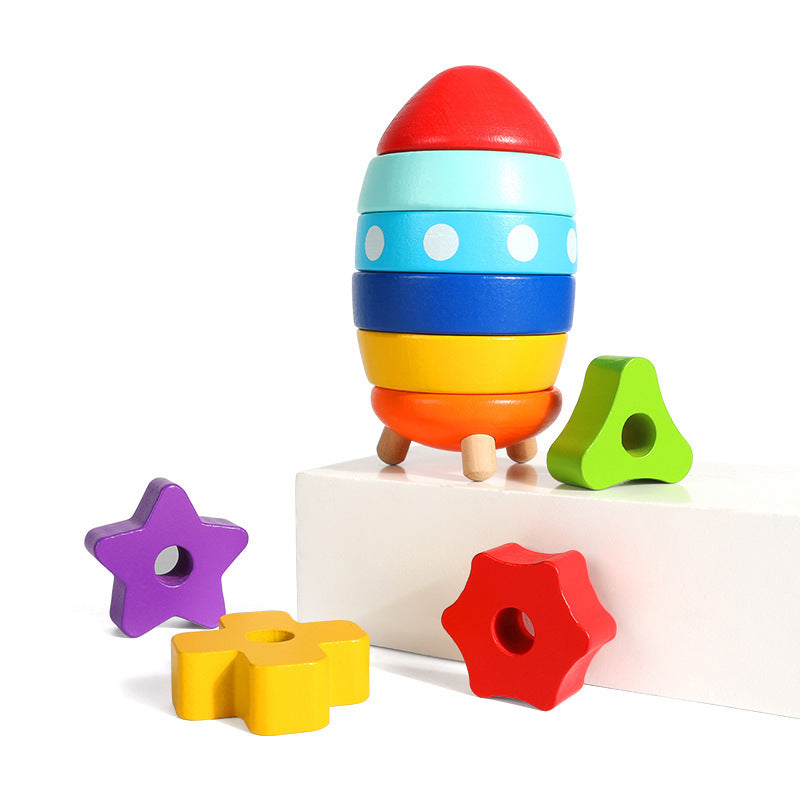 Double Layer Rocket Stacker - Woodwork Toys