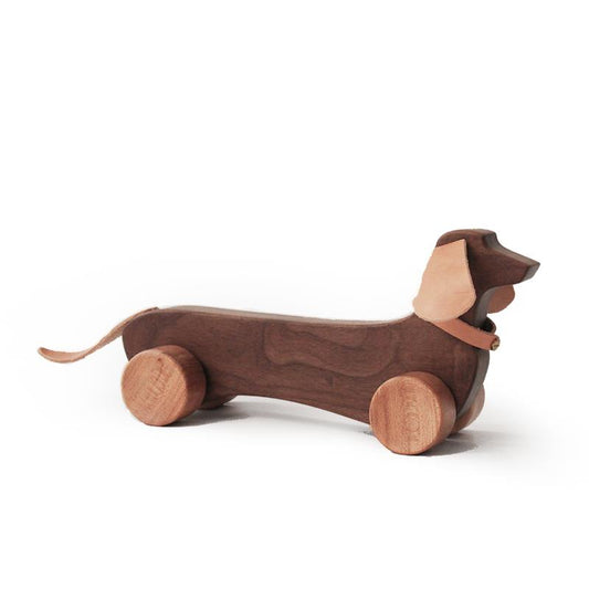 Solid Walnut Dog  & Duck Pull Toys - Woodwork Toys