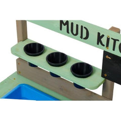 Kids Wooden Outdoor Mud Kitchen Playset with Water Basin & Cooking Toys – Light Green – Ages 3–8
