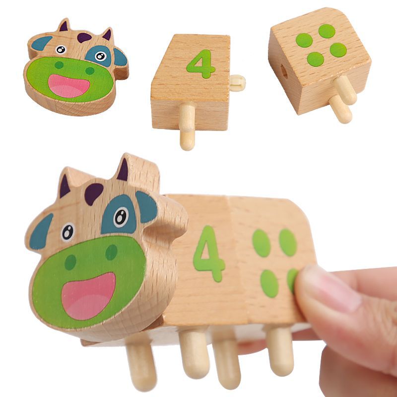 Number Matching & Counting Stacking Cows - Woodwork Toys