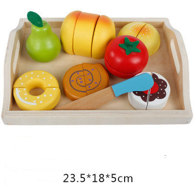 Fruits, Vegetables and Snacks Playset with Wooden Tray - Woodwork Toys