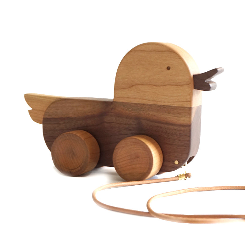 Solid Walnut Dog  & Duck Pull Toys - Woodwork Toys