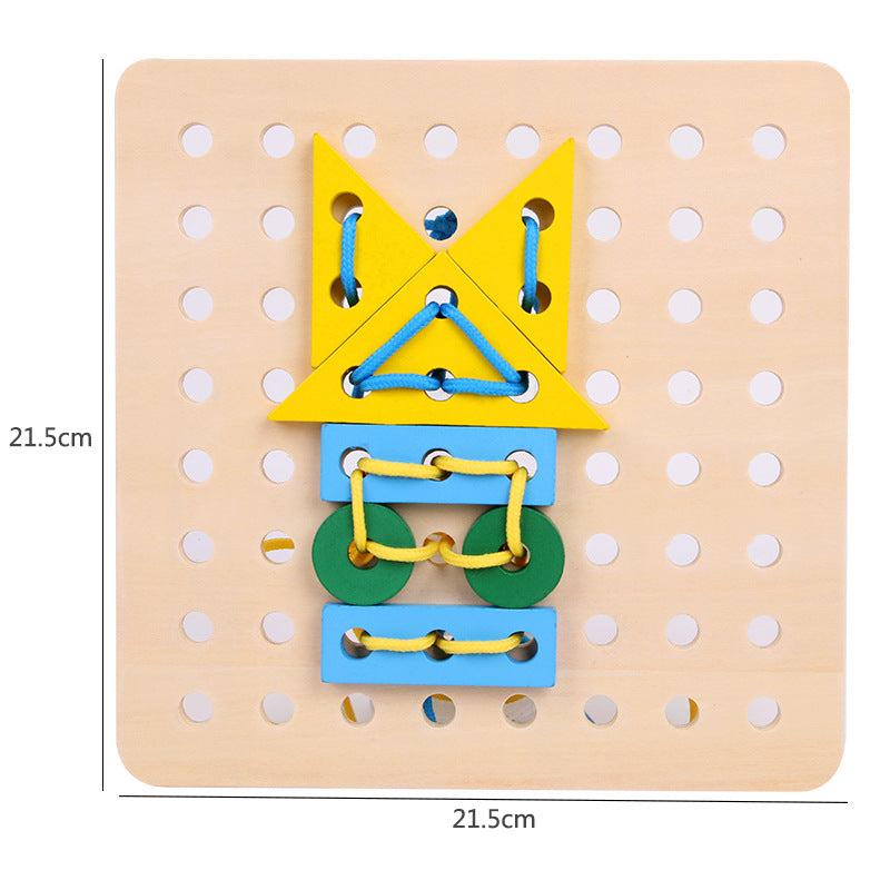 Geometric Lacing Board - Woodwork Toys