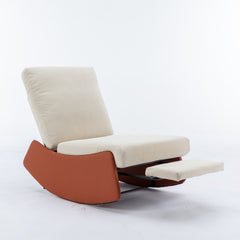 Modern Corduroy Rocking Chair with Adjustable Backrest and Footrest – Ergonomic Lounge Recliner for Living Room & Nursery